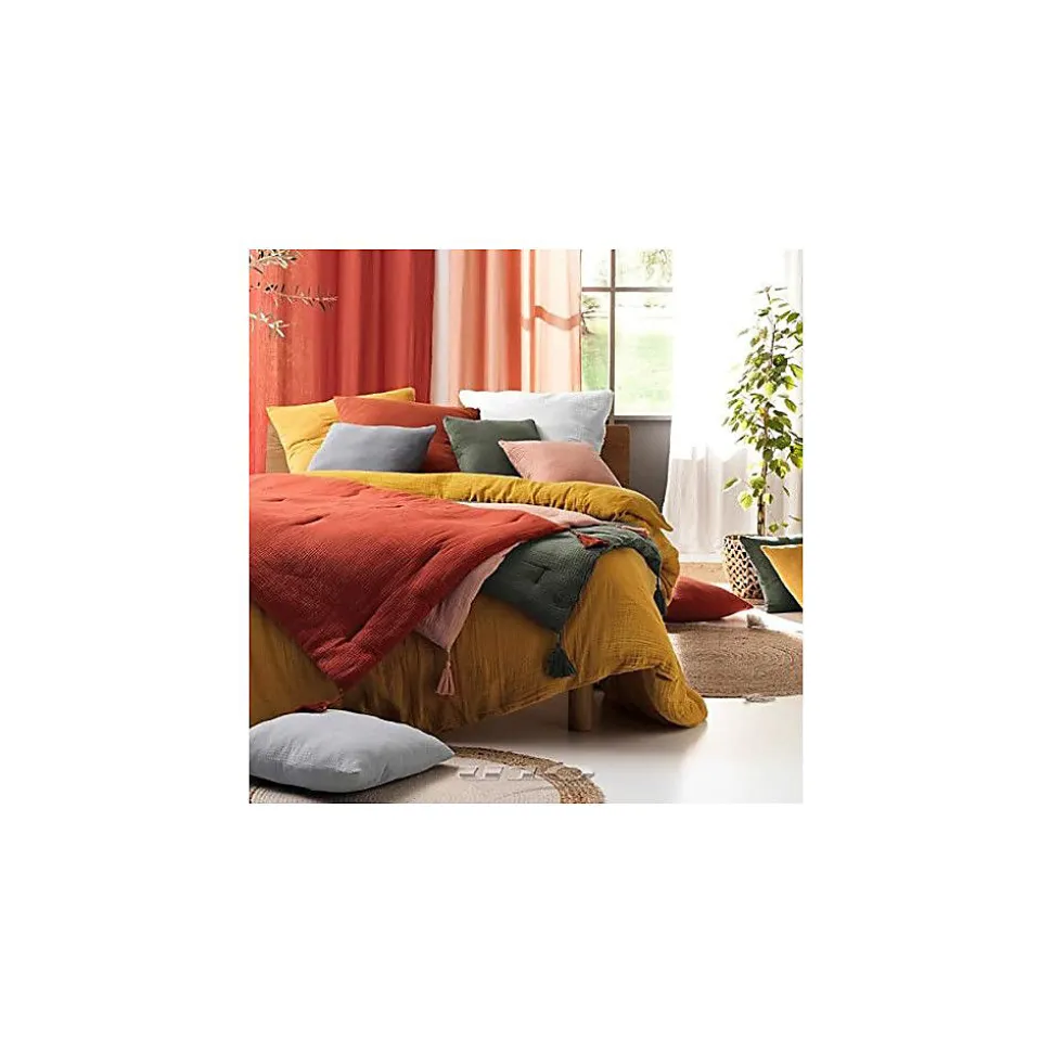 Parure de Lit en Gaze de Coton 240 x 220 cm Sauge