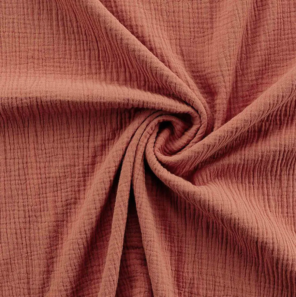 Parure de lit en gaze de coton (260x240 cm - Terracotta)