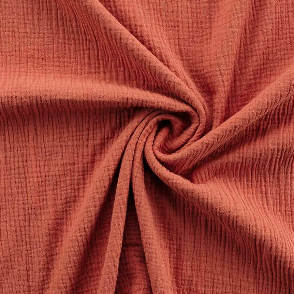 Parure de lit en gaze de coton (260x240 cm - Terracotta)