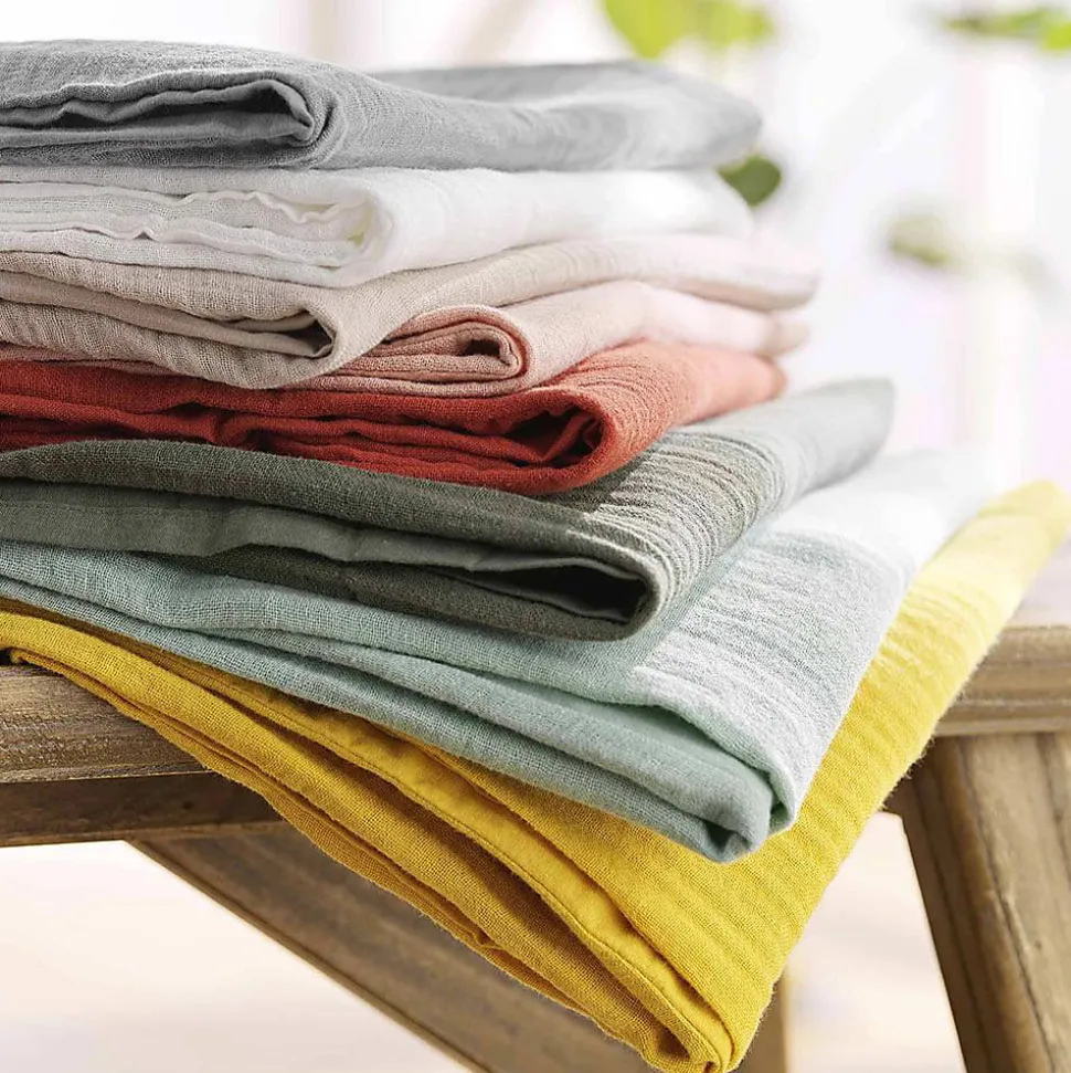 Parure de lit en gaze de coton (240x220 cm - Sable)