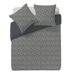 Parure de lit en gaze de coton 240x220cm gris - Atmosphera