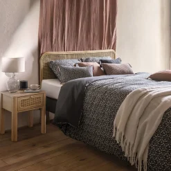 Parure de lit en gaze de coton 240x220cm gris - Atmosphera