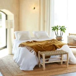 Parure de lit en gaze de coton (260x240 cm - Blanc)