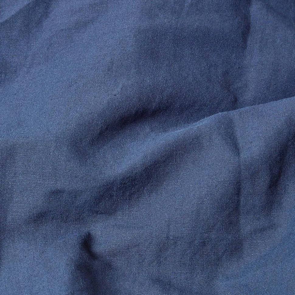 Parure de lit en lin lavé bleu marine, 260x220cm - HOMESCAPES