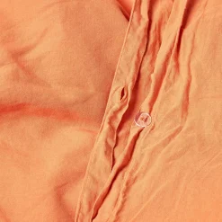 Parure de lit en lin lavé orange, 240x220cm - HOMESCAPES