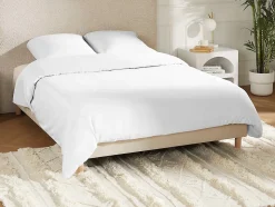 Parure de lit en satin 108 fils/cm² - Housse de couette 220 x 240 cm + 2 taies d'oreiller 63 x 63 cm - Blanc - TALORA de PALACIO