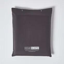 Parure de lit en satin de coton égyptien 1000 fils gris foncé, 155x220cm - HOMESCAPES