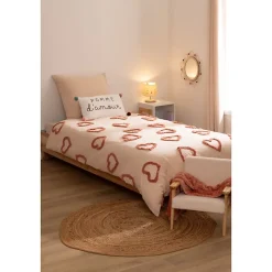 Parure de lit enfant Amour en coton tufté