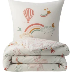Parure de lit enfant en coton imprimé arc-en-ciel 140x200cm