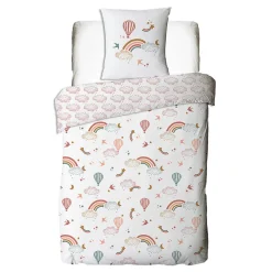 Parure de lit enfant en coton imprimé arc-en-ciel 140x200cm