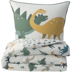 Parure de lit enfant en coton imprimé dinosaure 140x200cm