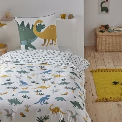 Parure de lit enfant en coton imprimé dinosaure 140x200cm