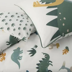 Parure de lit enfant en coton imprimé dinosaure 140x200cm