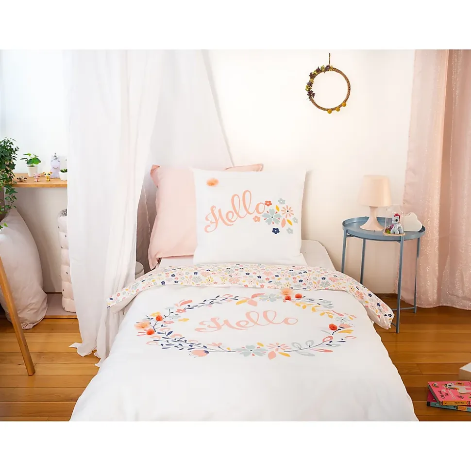 Parure de lit enfant Hello - 100% coton 57 fils/cm²