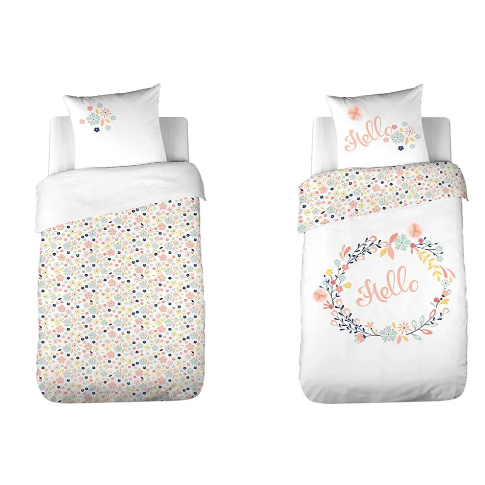 Parure de lit enfant Hello - 100% coton 57 fils/cm²