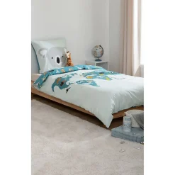 Parure de lit enfant imprimée Carte du Monde