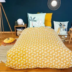 Parure de lit enfant JUNGLE MANIA 140x200 cm microfibre vert