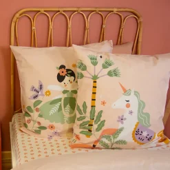 Parure de lit enfant Licorne - 140x200 cm + 1 taie - Coton 57 fils,cm² - 140x200cm - Rose