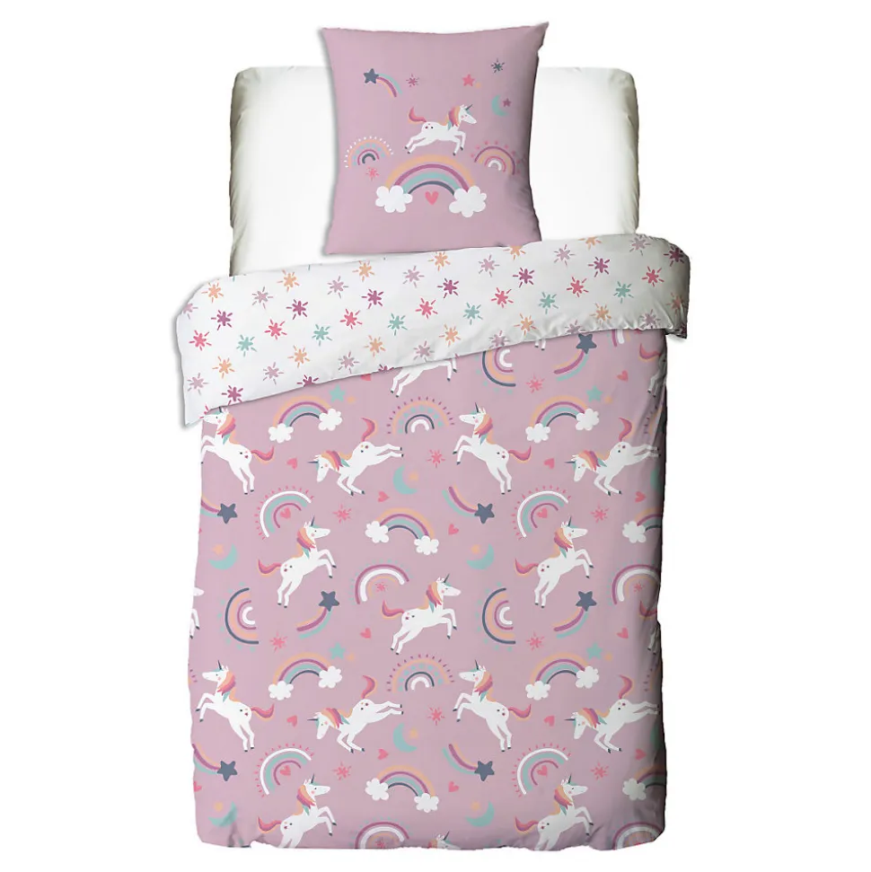 Parure de lit enfant réversible Licorne 140x200cm