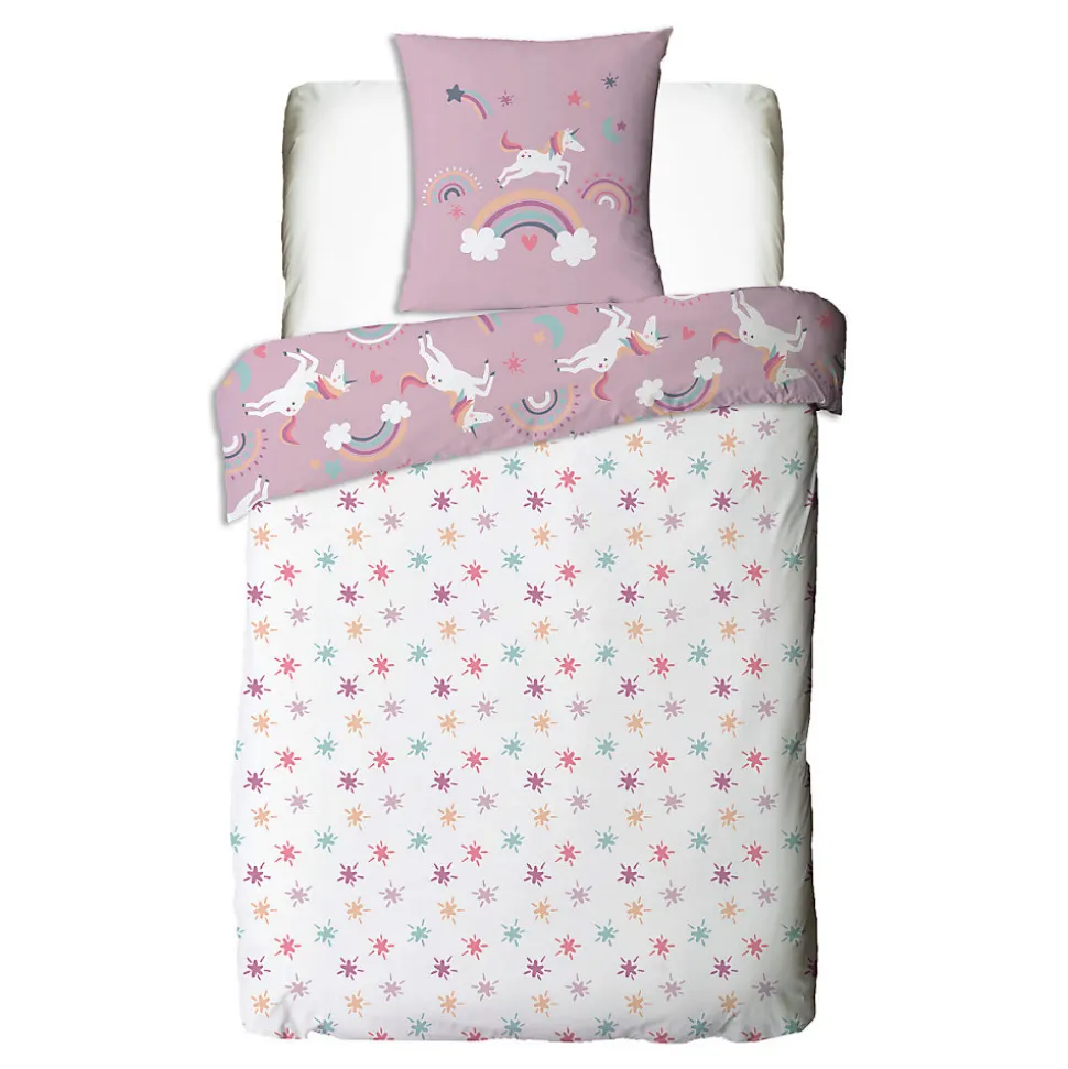 Parure de lit enfant réversible Licorne 140x200cm