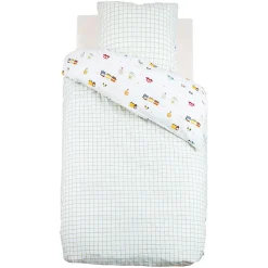 Parure de lit enfant réversible voitures - 100% coton 57 fils/cm²