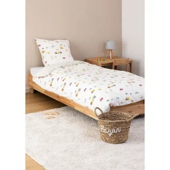 Parure de lit enfant réversible voitures - 100% coton 57 fils/cm²