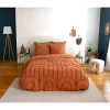 Parure de lit FAR- 240x220 cm - Coton lavé tufté - 52 fils,cm² - 220x240cm - Terre cuite