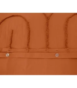 Parure de lit FAR- 240x220 cm - Coton lavé tufté - 52 fils,cm² - 220x240cm - Terre cuite