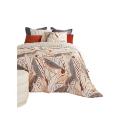 Parure de lit Feuilles graphique skyra