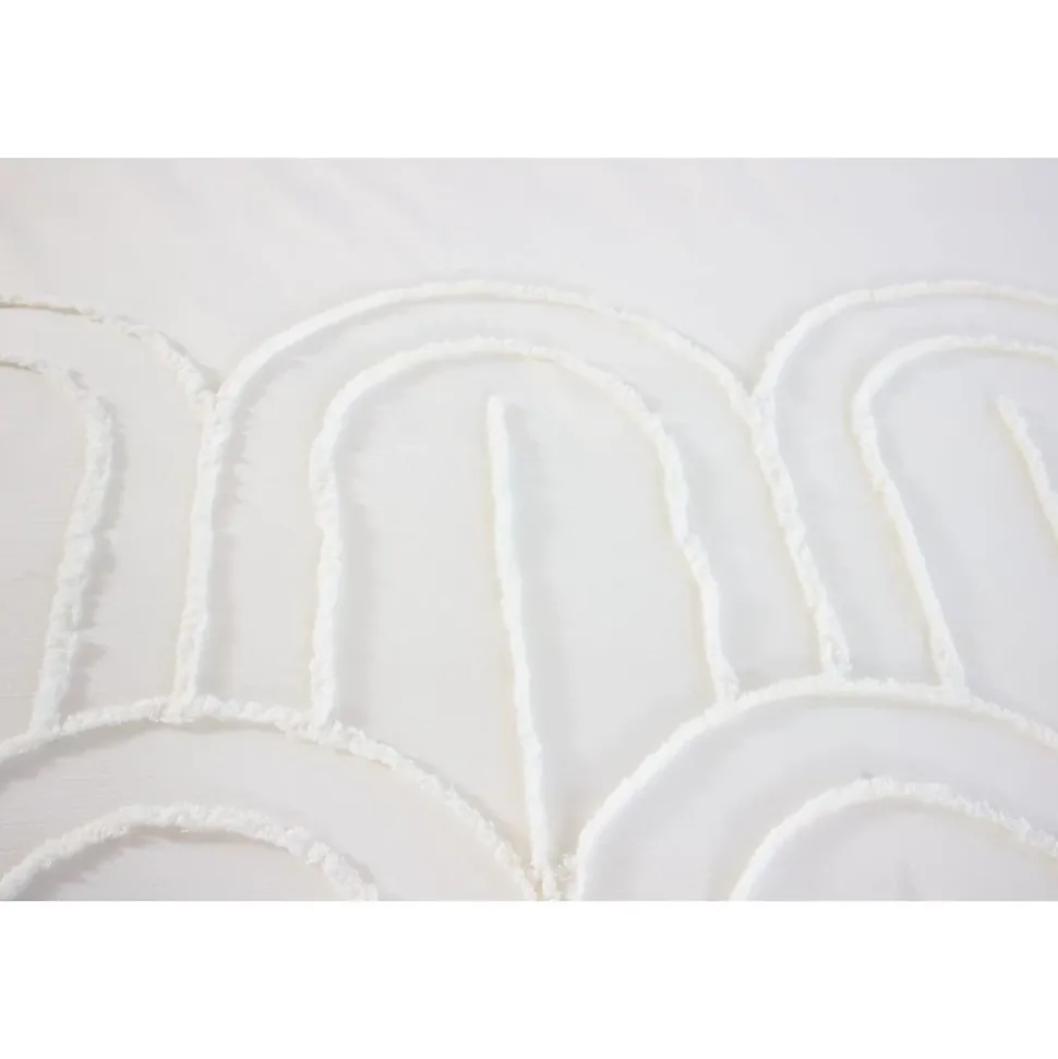 Parure de lit finition tufté - 100% coton lavé 52 fils/cm²