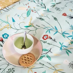 Parure de lit FLORISSANE 240x220 cm 100% polyester microfibre vert 3 pièces