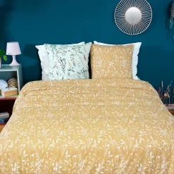 Parure de lit FLORISSANE 240x220 cm 100% polyester microfibre vert 3 pièces