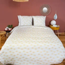 Parure de lit HELIS 240x220 cm 100% polyester microfibre blanc 3 pièces