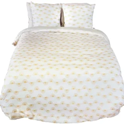 Parure de lit HELIS 240x220 cm 100% polyester microfibre blanc 3 pièces