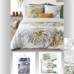 Parure de Lit imprimé Monstera en 240 x 220