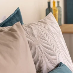 Parure de lit imprimée Nalh 260x240cm beige lin - Atmosphera