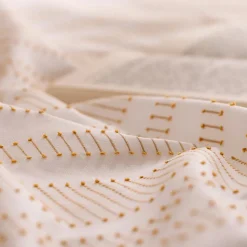 Parure de lit Isao coton blanc/jaune 240x220cm - Atmosphera