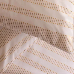 Parure de lit Isao coton blanc/jaune 240x220cm - Atmosphera