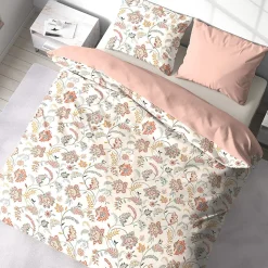 Parure de lit ISPANA 240x220 cm 100% polyester microfibre rose 3 pièces