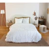 Parure de lit JAJA - 240x220 cm - Coton BCI lavé tufté - 52 fils,cm² - Blanc - 220x240cm - Blanc