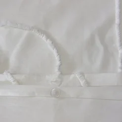 Parure de lit JAJA - 240x220 cm - Coton BCI lavé tufté - 52 fils,cm² - Blanc - 220x240cm - Blanc