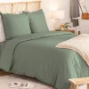 Parure de lit Landiha Percale vert jade 240x220cm - Atmosphera