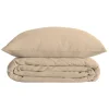 Parure de lit Landiha Percale beige lin 260x240cm - Atmosphera
