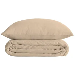 Parure de lit Landiha Percale beige lin 240x220cm - Atmosphera