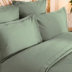 Parure de lit Landiha Percale vert jade 260x240cm - Atmosphera