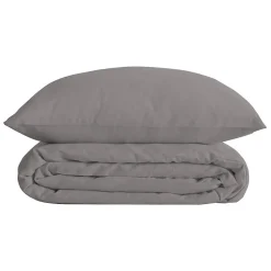 Parure de lit Landiha Percale gris 260x240cm - Atmosphera