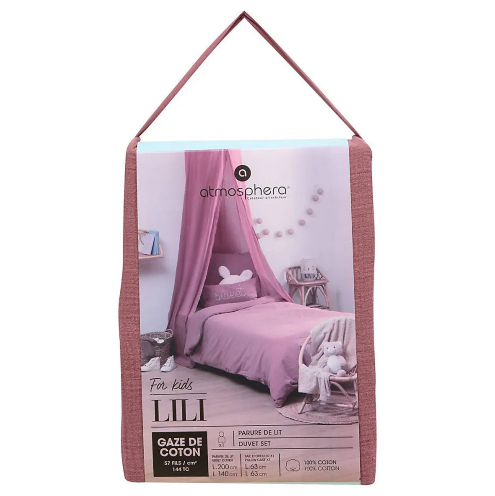 Parure de lit Lili 140x200cm rose antique - Atmosphera