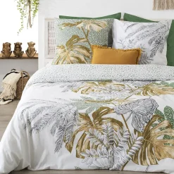 Parure de lit Monstera en coton 240x220 cm - Atmosphera