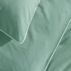 Parure de lit percale de coton 80 fils/cm² - Housse de couette 220 x 240 cm + 2 taies d'oreiller 63 x 63 cm - Vert amande