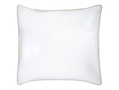Parure de lit percale de coton 80 fils/cm² - Housse de couette 220 x 240 cm + 2 taies d'oreiller 63 x 63 cm - Blanc passepoil